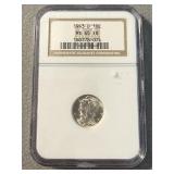 MS 65 FB 1943 D Mercury Silver Dime