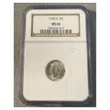 MS 66 1938 D Mercury Silver Dime