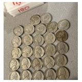 27 1940's Jefferson Nickels