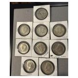 9 Silver Half Dollars