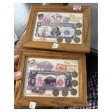 2 Sets of Framed Nickels