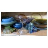 Shelf of Collectible Glass & Misc.