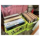 2 Milk Crates of LP Vinyl Records & Calendars