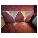 2 Waterford Crystal Martini Glasses