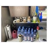 Microwave & Left Side of Sink Contents