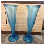 2 Fenton Stretch Glass Vases