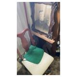 Empire Table Legs & Antique Portrait