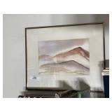 Framed Original Landscape Watercolor, Signed 1982