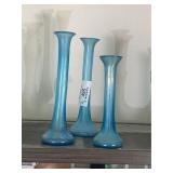 3 Pieces Stretch Glass Bud Vases