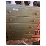Green Chest of Drawers & Shelf