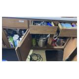 Contents of Under Counter Cabinets & 2 Drawers