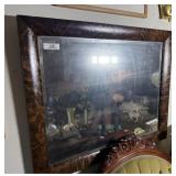 Antique Framed Beveled Glass Mirror