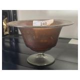 Vintage Iridescent Stretch Glass Footed Compote