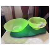Vintage Chartreuse Custard Glass Bowls