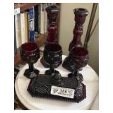 6 Pieces Cap Cod Ruby Red Glass