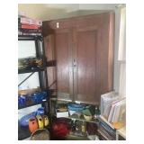 Primitive Antique Country Corner Cupboard