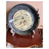 Old Gold & Ash Pottery Tray & Stand
