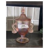 Stretch Glass Lidded Compote