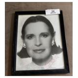 Framed Autographed Gloria Vanderbilt Photo