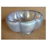 Fenton Blue Art Glass Footed Bowl