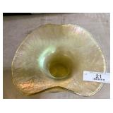 Art Nouveau Iridescent Stretch Glass Fan Vase