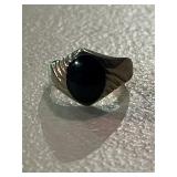 Sterling Silver Vintage Onyx Ring