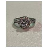 Sterling Silver White Sapphire Engagement Ring