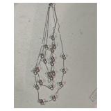 Vintage Multi Layer Pink Austrian Crystal Necklace