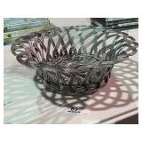 Vintage Hand Woven Aluminum Bread Basket