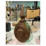 Vintage Leather Spanish Liquor Bottle & Stopper