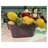 Metal Container & Artificial Fruit