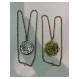 2 Coin Style Vintage Necklaces