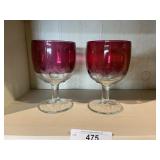 Cranberry Flash Thumbprint Goblets