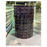 Purple Mosaic Glass Cylinder Vase