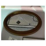 Oval Wood Framed Mirror