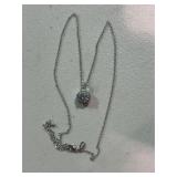 Beautiful Halo Design White Sapphire Necklace