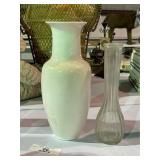 Ribbed Glass & Pottery Vases