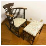 Antique Rocker & Footstool