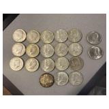 20 Kennedy Half Dollar Coins