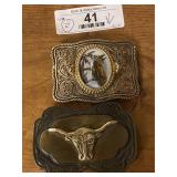 Two Western Style Belt Buckles