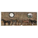 Horse Statues & Clock