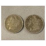 2 Morgan Silver Dollars