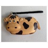 Leather Cow Wristlet