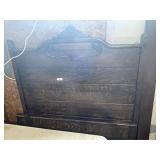 Antique Carved Wooden Bed & Rails