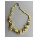 Retro Yellow Stoe & Bead Necklace
