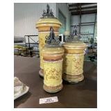 Terra Cotta Ornate Canister Set