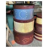 3 Distressed American Band Hat Boxes