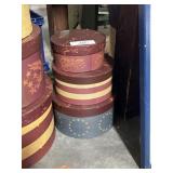 3 Distressed American Band Hat Boxes