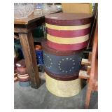 3 Distressed American Band Hat Boxes