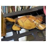 Hand Carved Wooden Turtle Sculpture